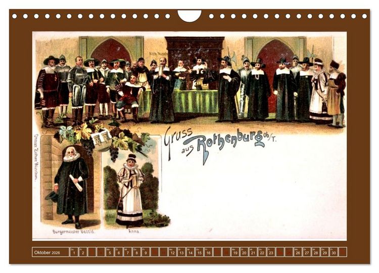 Produktbild: Gru&szlig; aus Rothenburg ob der Tauber (Wandkalender 2026 DIN A4 quer), CALVENDO Monatskalender