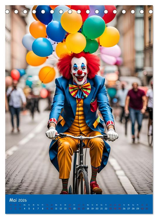 Produktbild: KI Clowns Mit Leichtigkeit das Leben genie&szlig;en (Tischkalender 2026 DIN A5 hoch), CALVENDO Monatskalender