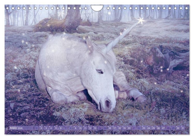 Produktbild: Einhorn Love - Fantasiewelt (Wandkalender 2026 DIN A4 quer), CALVENDO Monatskalender