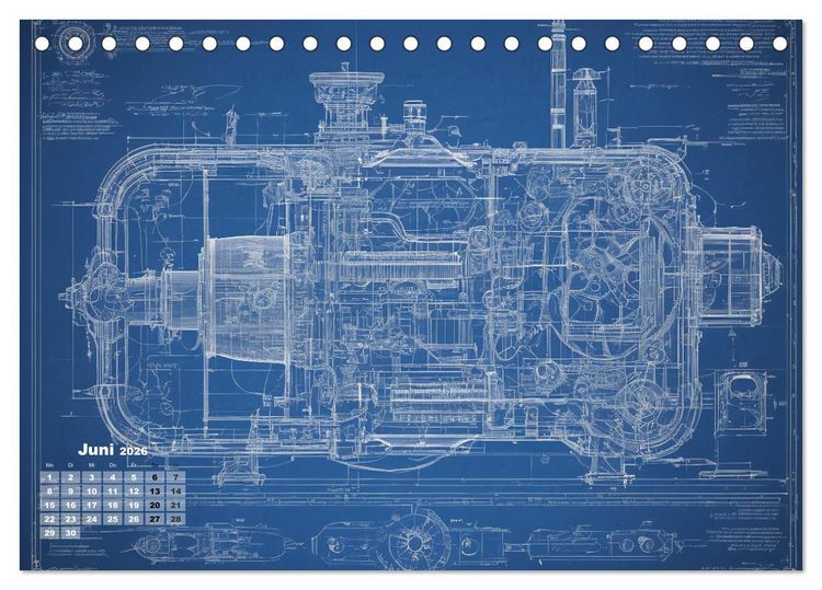 Produktbild: Steampunk - Blaupausen (Tischkalender 2026 DIN A5 quer), CALVENDO Monatskalender