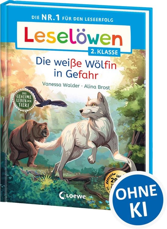 Produktbild: Lesel&ouml;wen 2. Klasse - Das geheime Leben der Tiere - Die wei&szlig;e W&ouml;lfin in Gefahr