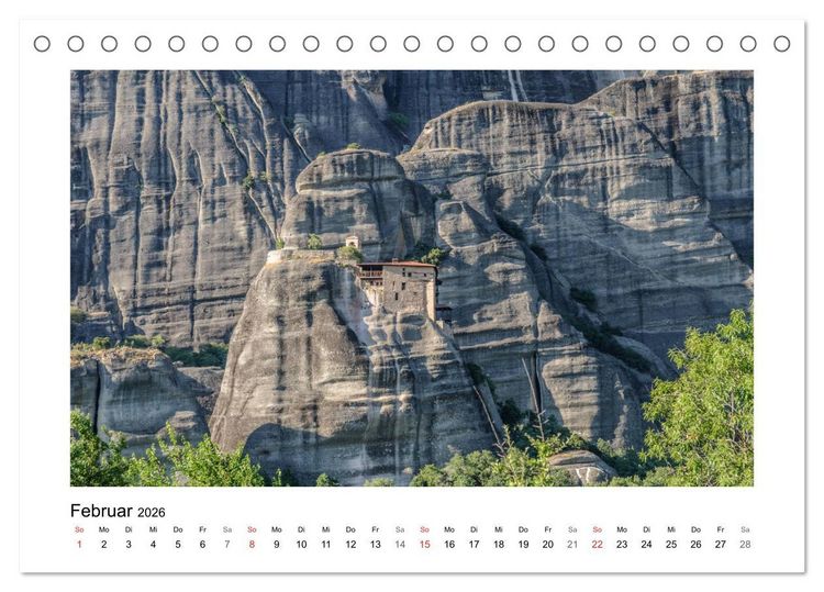 Produktbild: Nordgriechenland &ndash; Pilion, Meteora, Sithonia (Tischkalender 2026 DIN A5 quer), CALVENDO Monatskalender