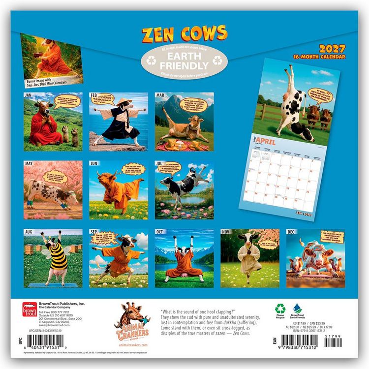 Produktbild: Zen Cows &ndash; Zen K&uuml;he 2027 &ndash; 16-Monatskalender