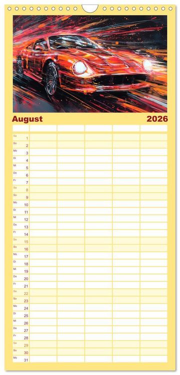 Produktbild: Familienplaner 2026 - Neon Speed mit 5 Spalten (Wandkalender, 21 x 45 cm) CALVENDO