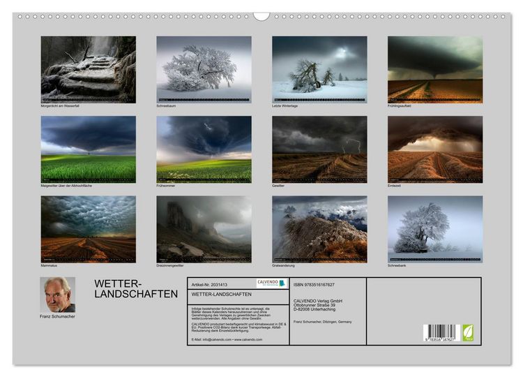 Produktbild: WETTER-LANDSCHAFTEN (Wandkalender 2026 DIN A2 quer), CALVENDO Monatskalender
