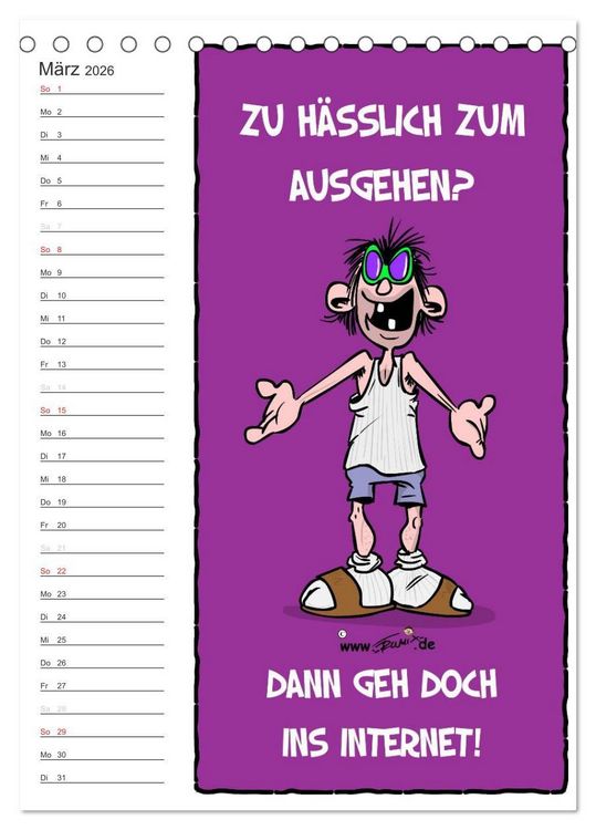 Produktbild: Trumix Cartoons - Autsch, das tut weh! (Tischkalender 2026 DIN A5 hoch), CALVENDO Monatskalender
