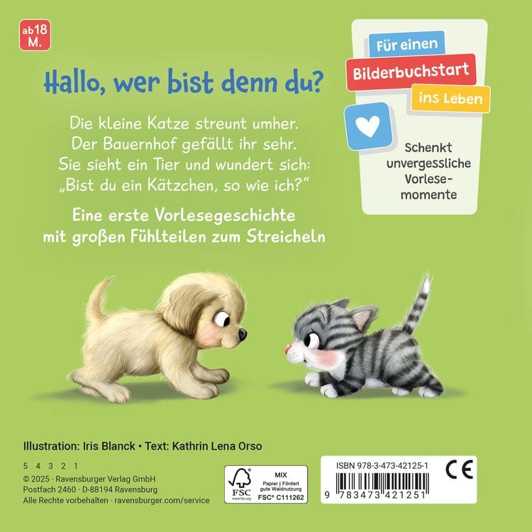 Produktbild: Mein erstes Vorlese-Fühlbuch - Bist du eine Katze?