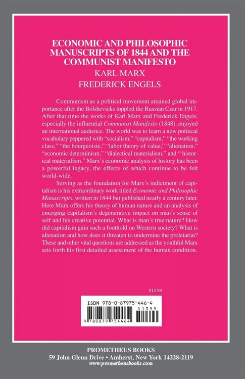 Produktbild: The Economic and Philosophic Manuscripts of 1844 and the Communist Manifesto