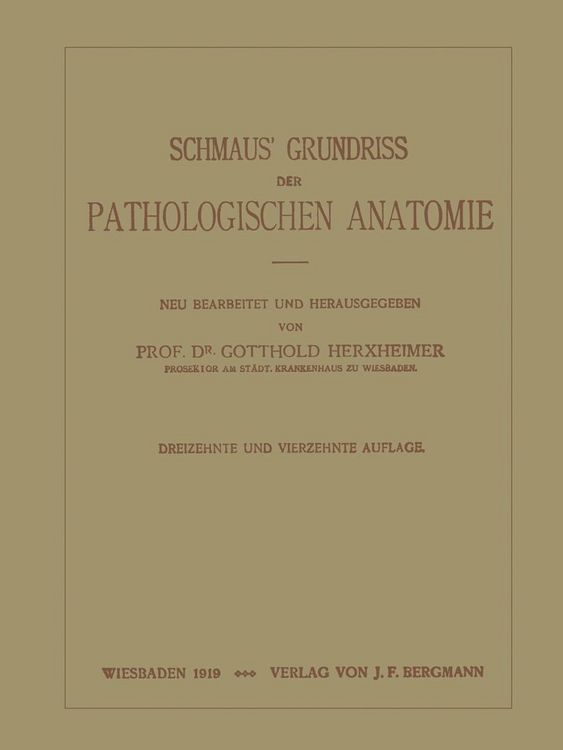 Produktbild: Schmaus' Grundriss der Pathologischen Anatomie