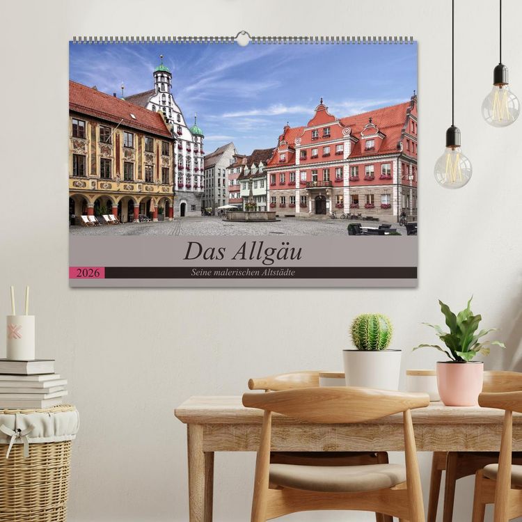 Produktbild: Das Allg&auml;u - Seine malerischen Altst&auml;dte (Wandkalender 2026 DIN A2 quer), CALVENDO Monatskalender