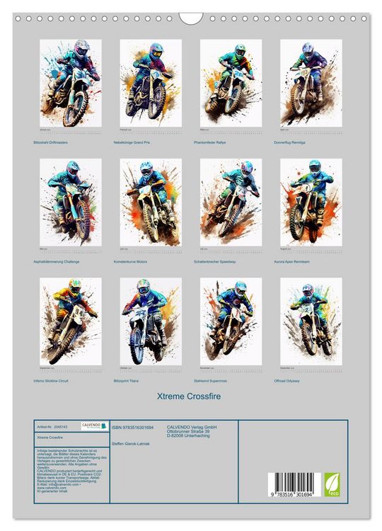 Produktbild: Xtreme Crossfire (Wandkalender 2026 DIN A3 hoch), CALVENDO Monatskalender
