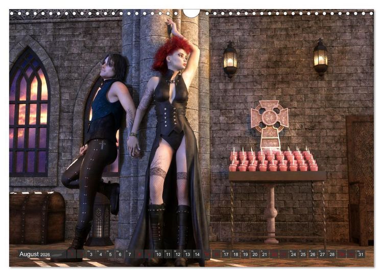 Produktbild: Gothic Sehnsucht (Wandkalender 2026 DIN A3 quer), CALVENDO Monatskalender