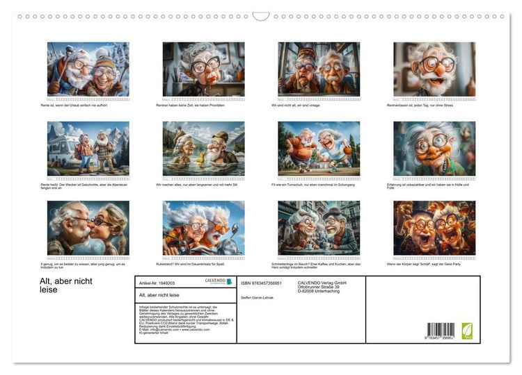 Produktbild: Alt, aber nicht leise (Wandkalender 2026 DIN A2 quer), CALVENDO Monatskalender