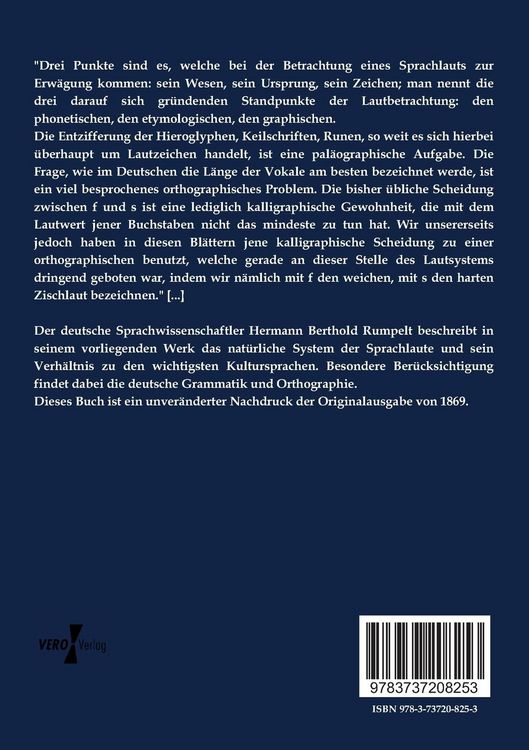 Produktbild: Das nat&uuml;rliche System der Sprachlaute und sein Verh&auml;ltnis zu den wichtigsten Cultursprachen