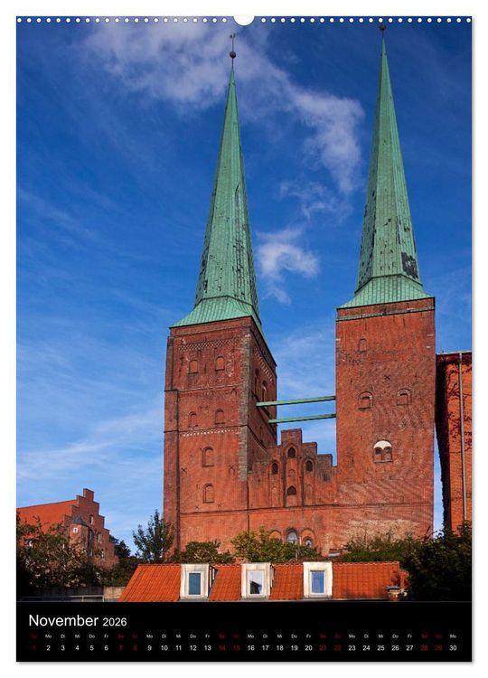 Produktbild: L&uuml;beck - Hansesch&ouml;nheit in Insellage (hochwertiger Premium Wandkalender 2026 DIN A2 hoch), Kunstdruck in Hochglanz