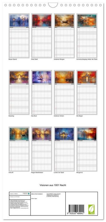 Produktbild: Familienplaner 2026 - Visionen aus 1001 Nacht mit 5 Spalten (Wandkalender, 21 x 45 cm) CALVENDO