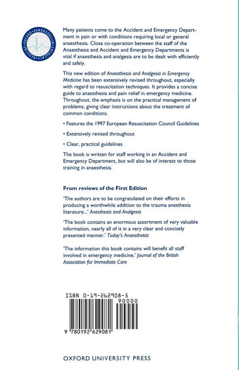 Produktbild: Anaesthesia and Analgesia in Emergency Medicine