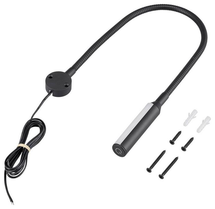 Produktbild: Sygonix Leselampe SY-7043944 12 V/DC, 24 V/DC (L x B x H) 577 x 35 x 20 mm Biegsamer Hals, Taster, Schwenkbar