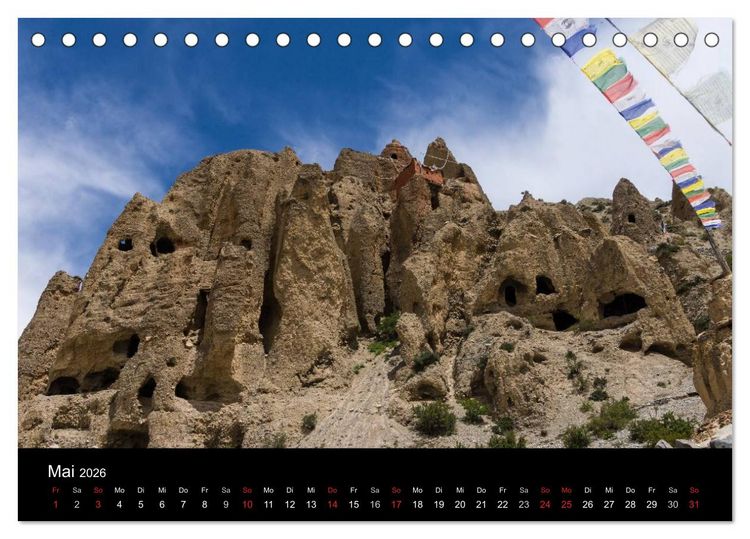 Produktbild: MUSTANG - das verborgene K&ouml;nigreich im Himalaya (Tischkalender 2026 DIN A5 quer), CALVENDO Monatskalender