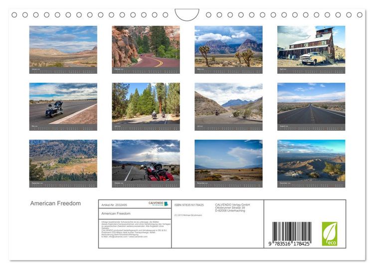 Produktbild: American Freedom (Wandkalender 2026 DIN A4 quer), CALVENDO Monatskalender