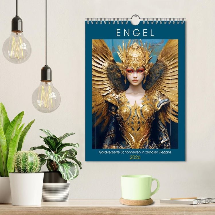 Produktbild: Engel. Goldverzierte Sch&ouml;nheiten in zeitloser Eleganz (Wandkalender 2026 DIN A4 hoch), CALVENDO Monatskalender