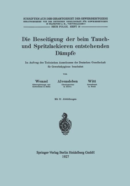 Produktbild: Die Beseitigung der beim Tauch- und Spritzlackieren entstehenden D&auml;mpfe