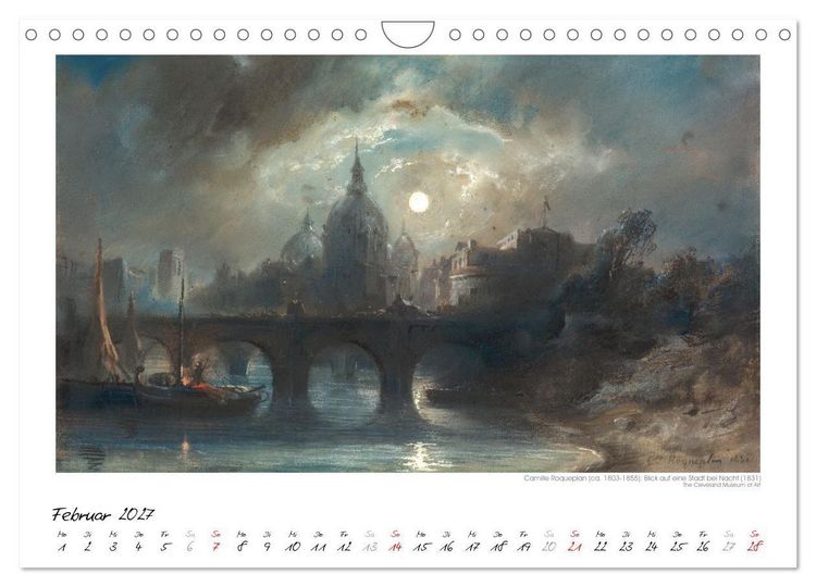 Produktbild: Im Mondschein. Malerische stille Nacht - Kunstkalender (Wandkalender 2027 DIN A4 quer), CALVENDO Monatskalender