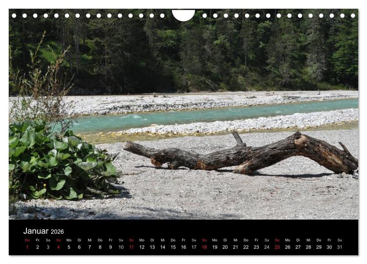 Produktbild: Die Isar - Von Scharnitz bis M&uuml;nchen (Wandkalender 2026 DIN A4 quer), CALVENDO Monatskalender