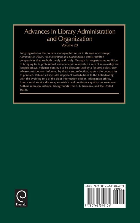 Produktbild: Advances in Library Administration and Organization