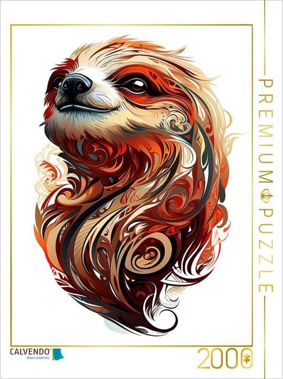 Produktbild: CALVENDO Puzzle Faultier im Tattoo Design | 2000 Teile Lege-Gr&ouml;&szlig;e 90x67cm Foto-Puzzle f&uuml;r gl&uuml;ckliche Stunden