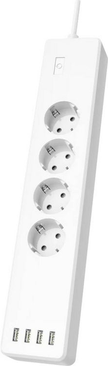 Produktbild: Hama Smarte WLAN-Steckdosenleiste 4-fach, einzeln schaltbar, &Uuml;berlastsch., 4xUSB Steckdose