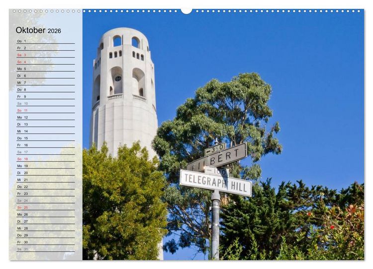Produktbild: SAN FRANCISCO Traumstadt in Kalifornien (hochwertiger Premium Wandkalender 2026 DIN A2 quer), Kunstdruck in Hochglanz