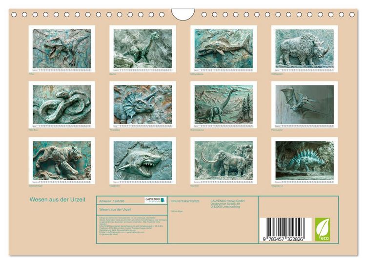 Produktbild: Wesen aus der Urzeit (Wandkalender 2026 DIN A4 quer), CALVENDO Monatskalender