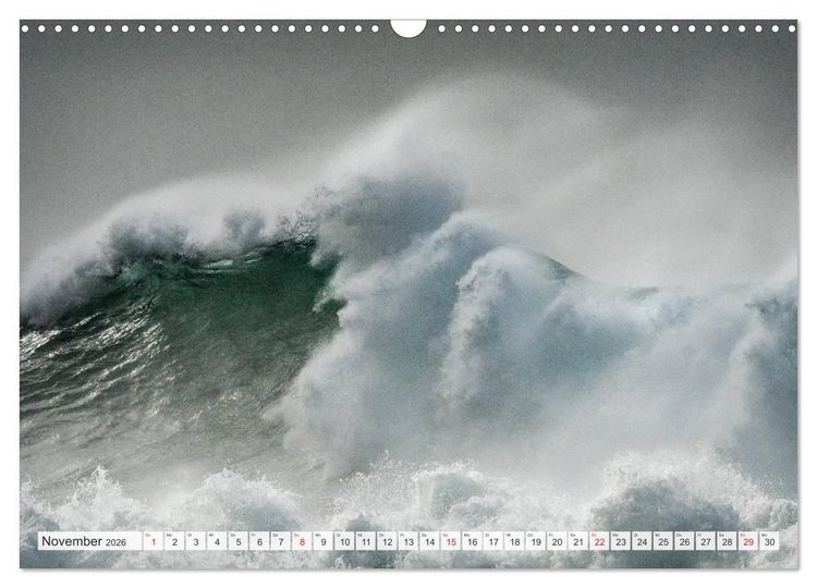 Produktbild: WASSERBERGE - Die Riesenwellen von Nazar&eacute; (Wandkalender 2026 DIN A3 quer), CALVENDO Monatskalender