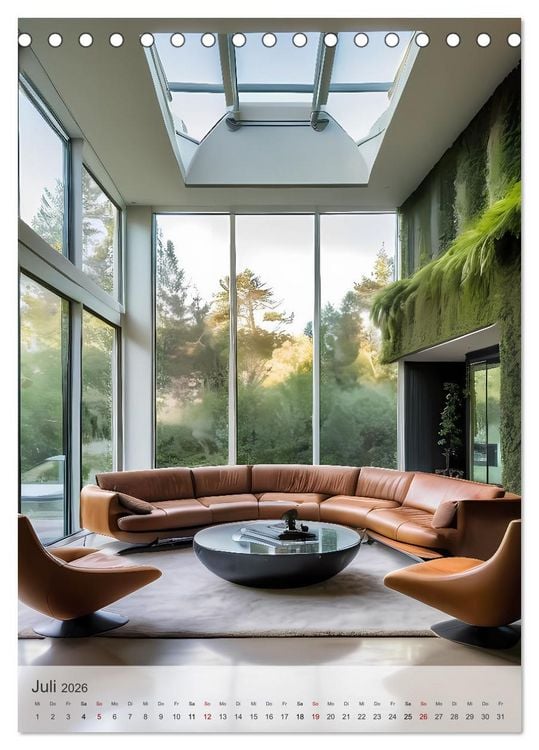 Produktbild: Wohn(t)r&auml;ume - Wohnzimmer Impressionen (Tischkalender 2026 DIN A5 hoch), CALVENDO Monatskalender