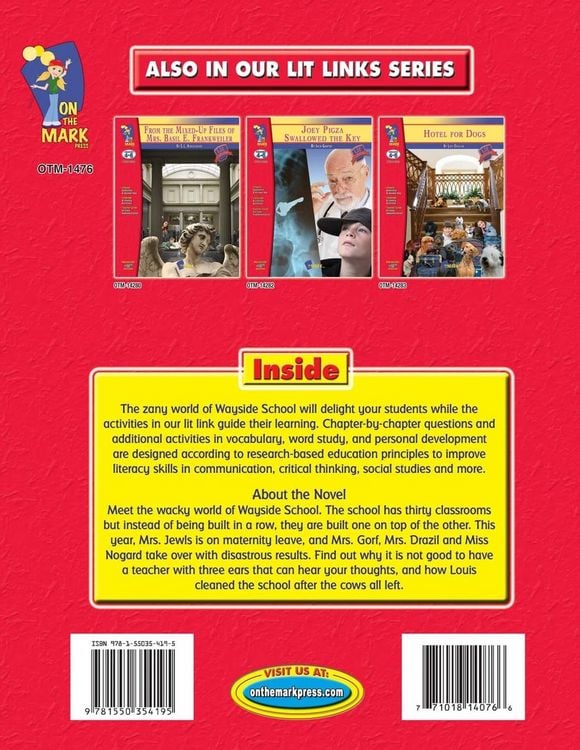 Produktbild: Wayside School Gets a Little Stranger, by Louis Sachar Lit Link Grades 4-6