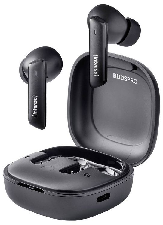 Produktbild: Intenso Buds Pro T500HAE schwarz In Ear Kopfh&ouml;rer Bluetooth&reg; Schwarz Noise Cancelling Wasserabweisend Handy
