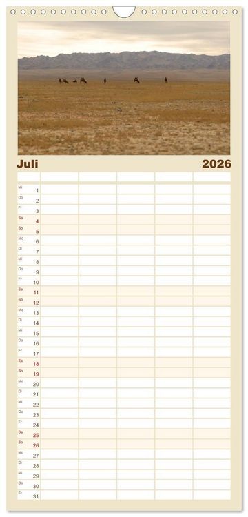 Produktbild: Familienplaner 2026 - W&uuml;ste Gobi mit 5 Spalten (Wandkalender, 21 x 45 cm) CALVENDO