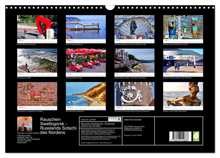 Produktbild: Rauschen-Swetlogorsk - Russlands Sotschi des Nordens (Wandkalender 2026 DIN A3 quer), CALVENDO Monatskalender