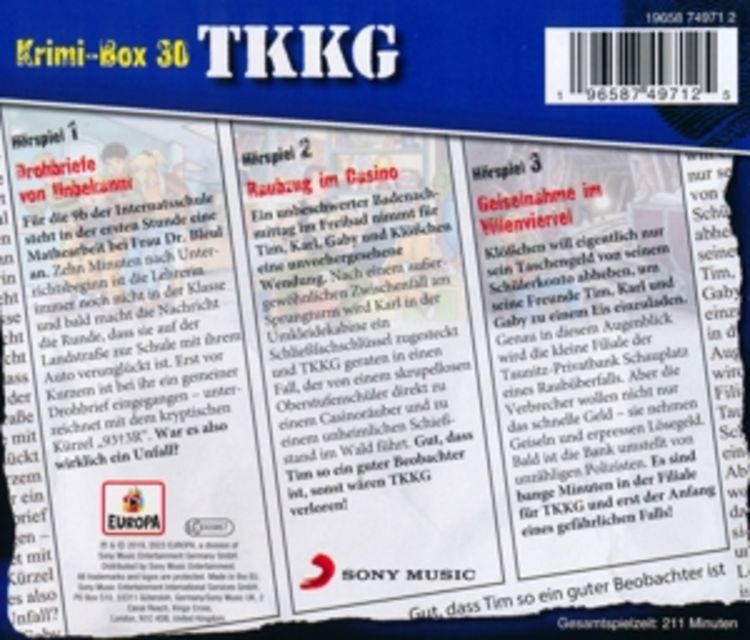 Produktbild: TKKG Krimi-Box 30 (Folgen 209, 210, 211)