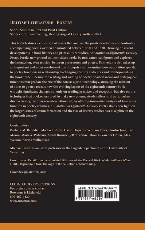 Produktbild: Annotation in Eighteenth-Century Poetry