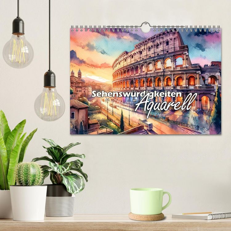 Produktbild: Sehensw&uuml;rdigkeiten in Aquarell (Wandkalender 2026 DIN A4 quer), CALVENDO Monatskalender