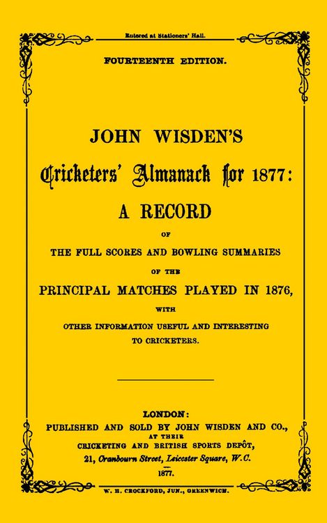 Produktbild: Wisden Cricketers' Almanack 1877