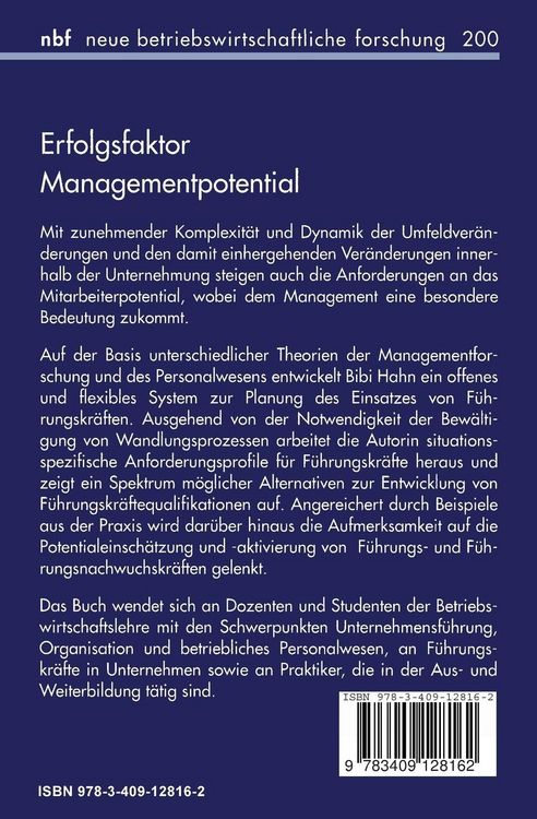 Produktbild: Erfolgsfaktor Managementpotential
