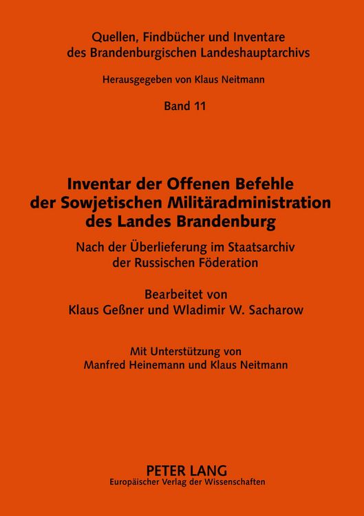 Produktbild: Inventar der Offenen Befehle der Sowjetischen Milit&auml;radministration des Landes Brandenburg