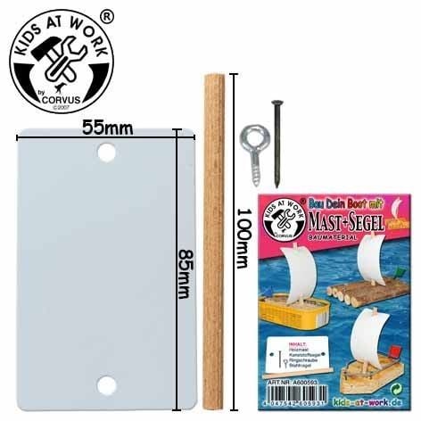 Produktbild: Corvus A600593 - Kids-at-Work, Mast+Segel, 1x Zubeh&ouml;r-Set zum Bau eines Bootes