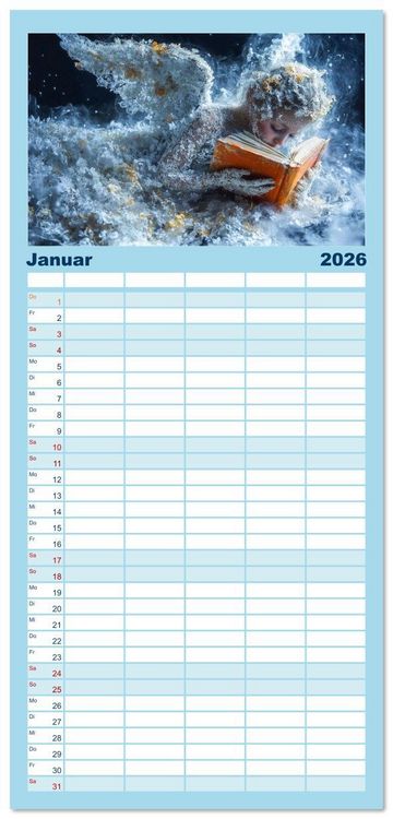 Produktbild: Familienplaner 2026 - Der letzte Funke Magie mit 5 Spalten (Wandkalender, 21 x 45 cm) CALVENDO