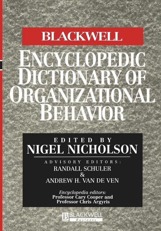 Produktbild: The Blackwell Encyclopedic Dictionary of Organizational Behavior