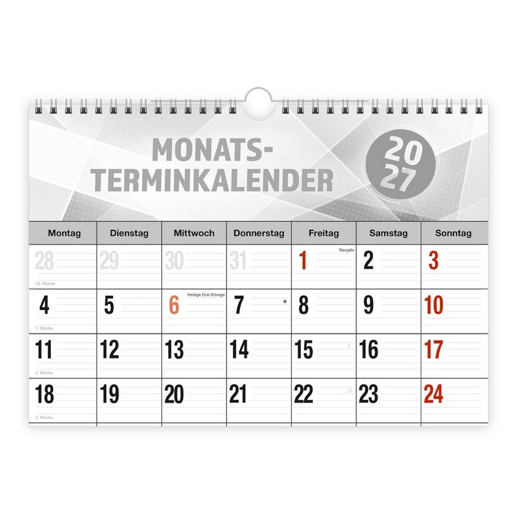 Produktbild: Monatsterminer Wire-O 2027