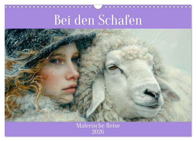 Produktbild: Bei den Schafen - Malerische Reise (Wandkalender 2026 DIN A3 quer), CALVENDO Monatskalender